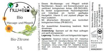 BIO Massage- und Pflegeöl Zitrone EO BIO