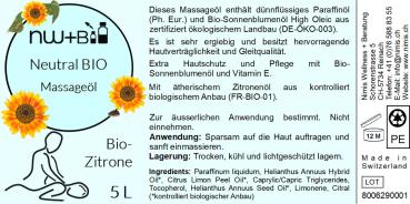 Preview: Neutral Bio Zitrone EO BIO, Massageöl