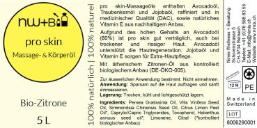 pro skin Massage- und Körperöl Zitrone EO BIO