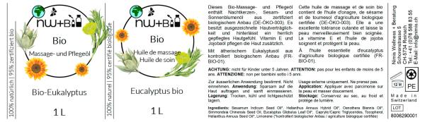 BIO Massage- und Pflegeöl Eukalyptus EO BIO