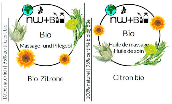 BIO Massage- und Pflegeöl Zitrone EO BIO