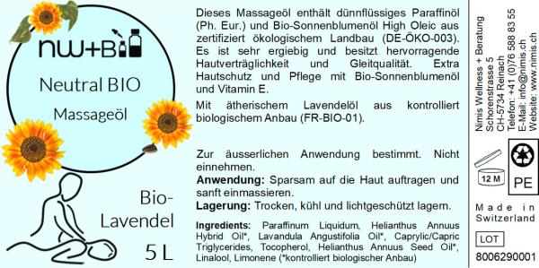 Neutral Bio Lavendel EO BIO, Massageöl