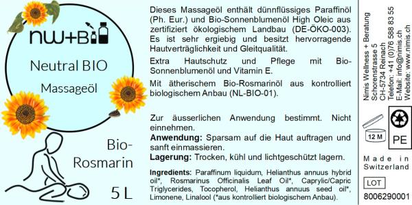 Neutral Bio Rosmarin EO BIO, Massageöl