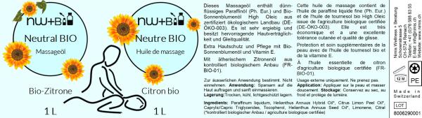 Neutral Bio Zitrone EO BIO, Massageöl