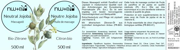 Neutral Jojoba Bio-Zitrone, Massageöl