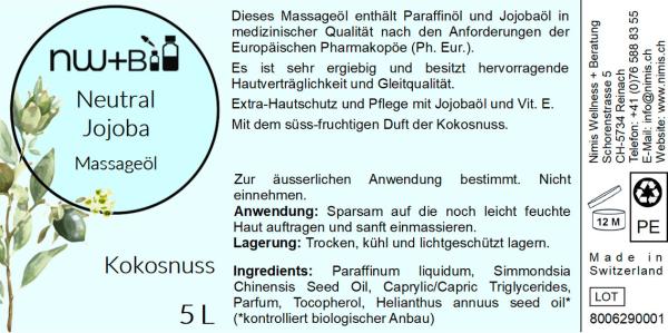 Neutral Jojoba Kokosnuss, Massageöl