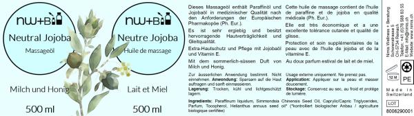 Neutral Jojoba Milch und Honig, Massageöl
