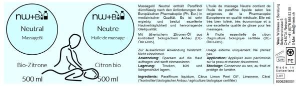 Neutral Bio-Zitrone, Massageöl
