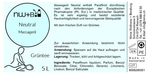 Neutral Grüntee, Massageöl
