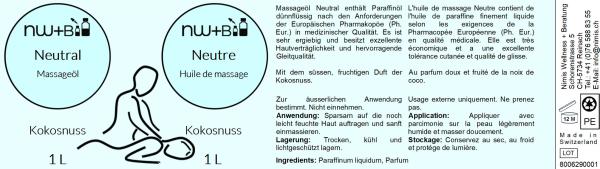 Neutral Kokosnuss, Massageöl