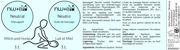 Neutral Milch und Honig, Massageöl