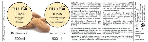 JoMa Massage- und Körperöl Rosmarin EO BIO