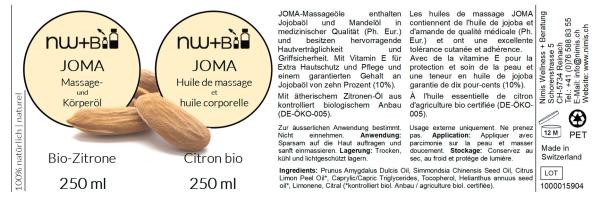 JoMa Massage- und Körperöl Zitrone EO BIO