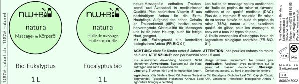 natura Massage- und Körperöl Eukalyptus EO BIO