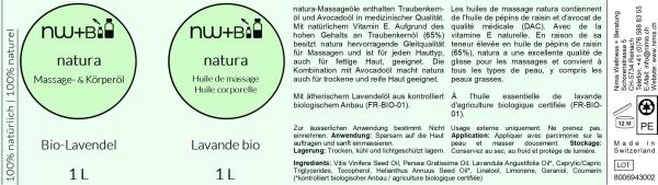 natura Massage- und Körperöl Lavendel EO BIO