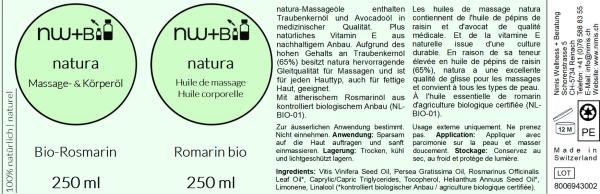 natura Massage- und Körperöl Rosmarin EO BIO