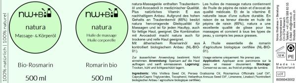 natura Massage- und Körperöl Rosmarin EO BIO