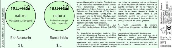 natura Massage- und Körperöl Rosmarin EO BIO
