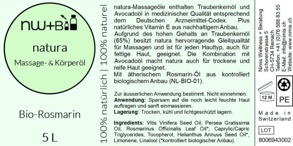 natura Massage- und Körperöl Rosmarin EO BIO