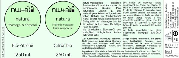 natura Massage- und Körperöl Zitrone EO BIO
