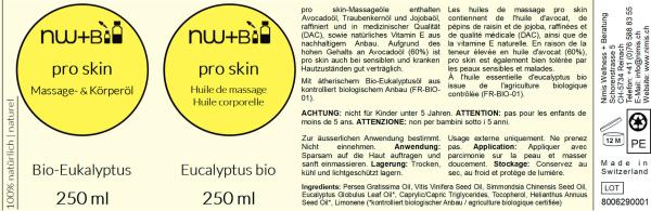 pro skin Massage- und Körperöl Eukalyptus EO BIO