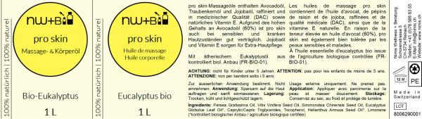 pro skin Massage- und Körperöl Eukalyptus EO BIO