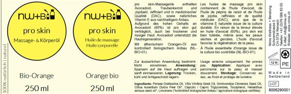 pro skin Massage- und Körperöl Orange EO BIO
