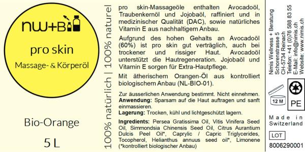 pro skin Massage- und Körperöl Orange EO BIO
