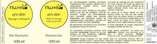 pro skin Massage- und Körperöl Rosmarin EO BIO