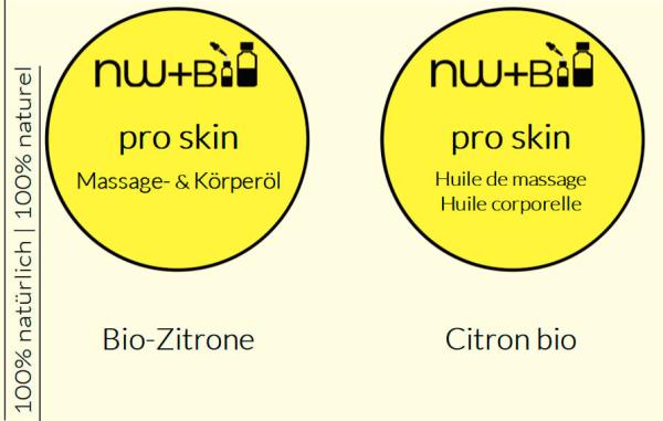 pro skin Massage- und Körperöl Zitrone EO BIO